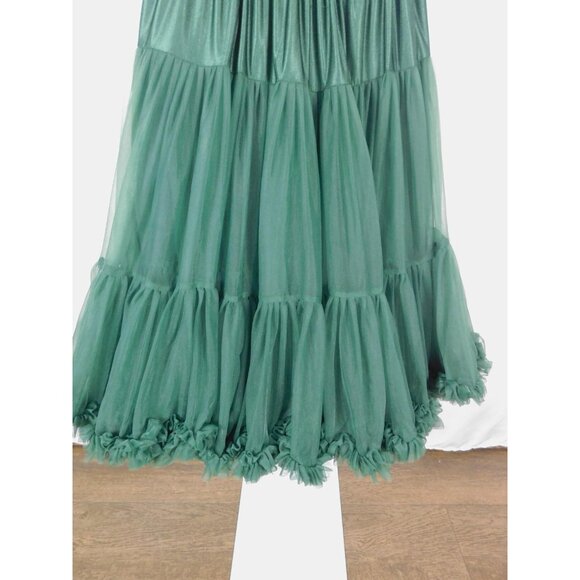 Banned Green Tulle Petticoat Skirt S Retro Ruffle Swing - Picture 8 of 12